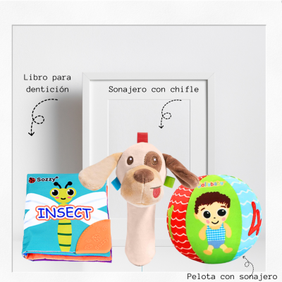 Set Pelota, Libro para Dentición y Sonajero