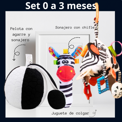 Set Pelota con Agarre, Sonajero y Juguete de Colgar