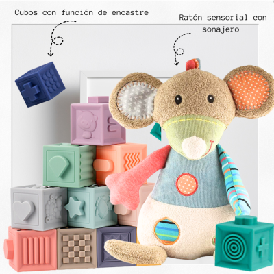 Set Cubos con Encastre y Ratón 