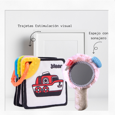 Set Tarjetas y Espejo con Sonajero